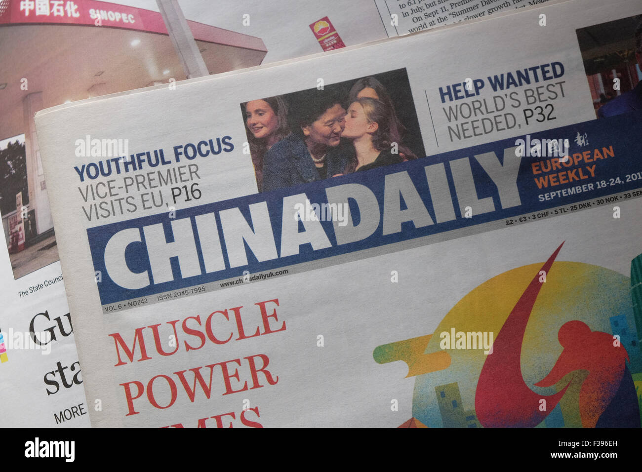 China Daily Zeitung europäischen englische Ausgabe Stockfoto