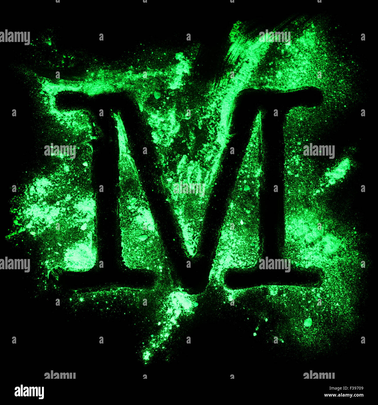 Glühen Sie im dunklen Grunge alphabet Stockfoto