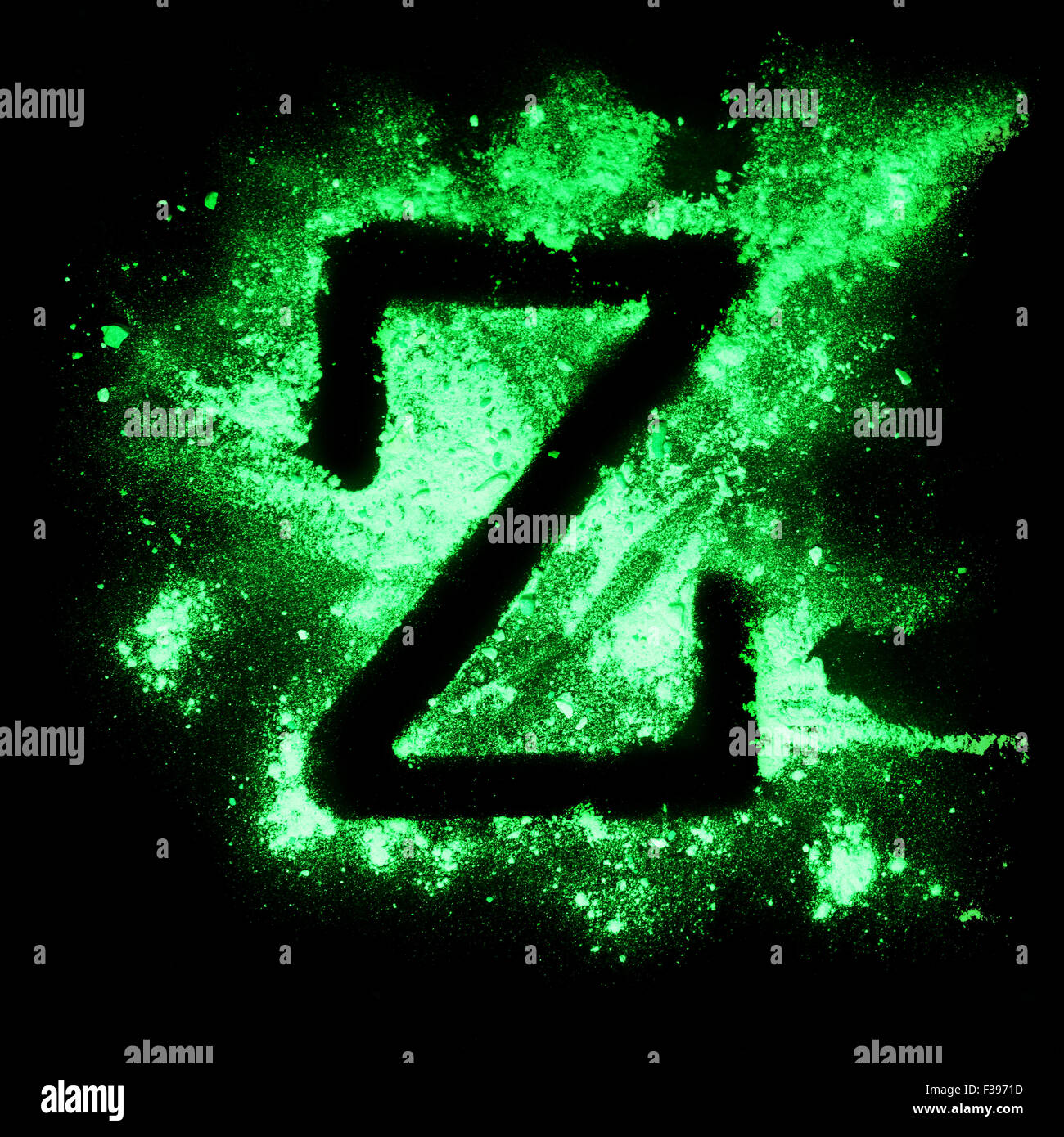 Glühen Sie im dunklen Grunge alphabet Stockfoto