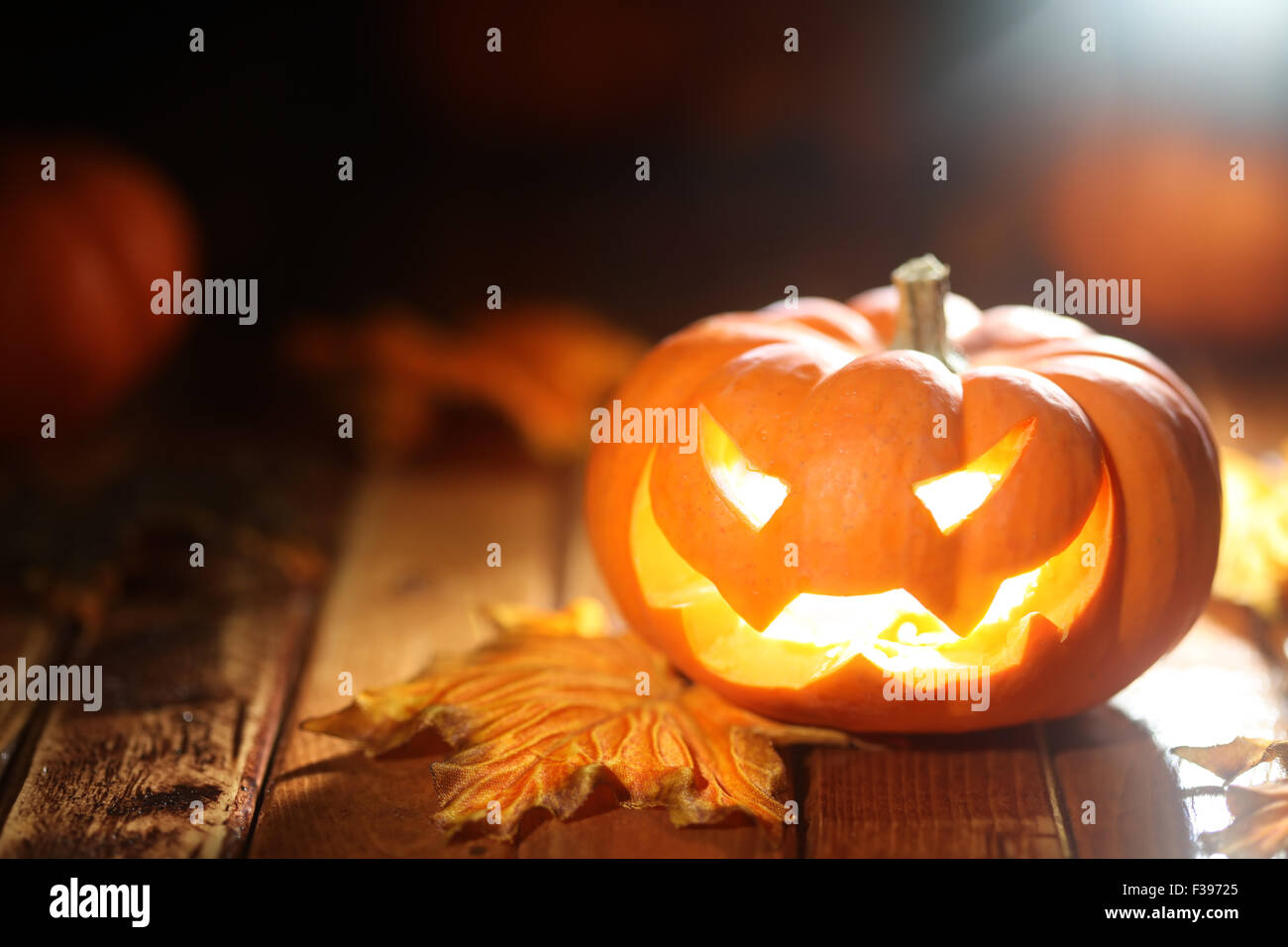 Halloween Jack o' Lantern-Hintergrund Stockfoto