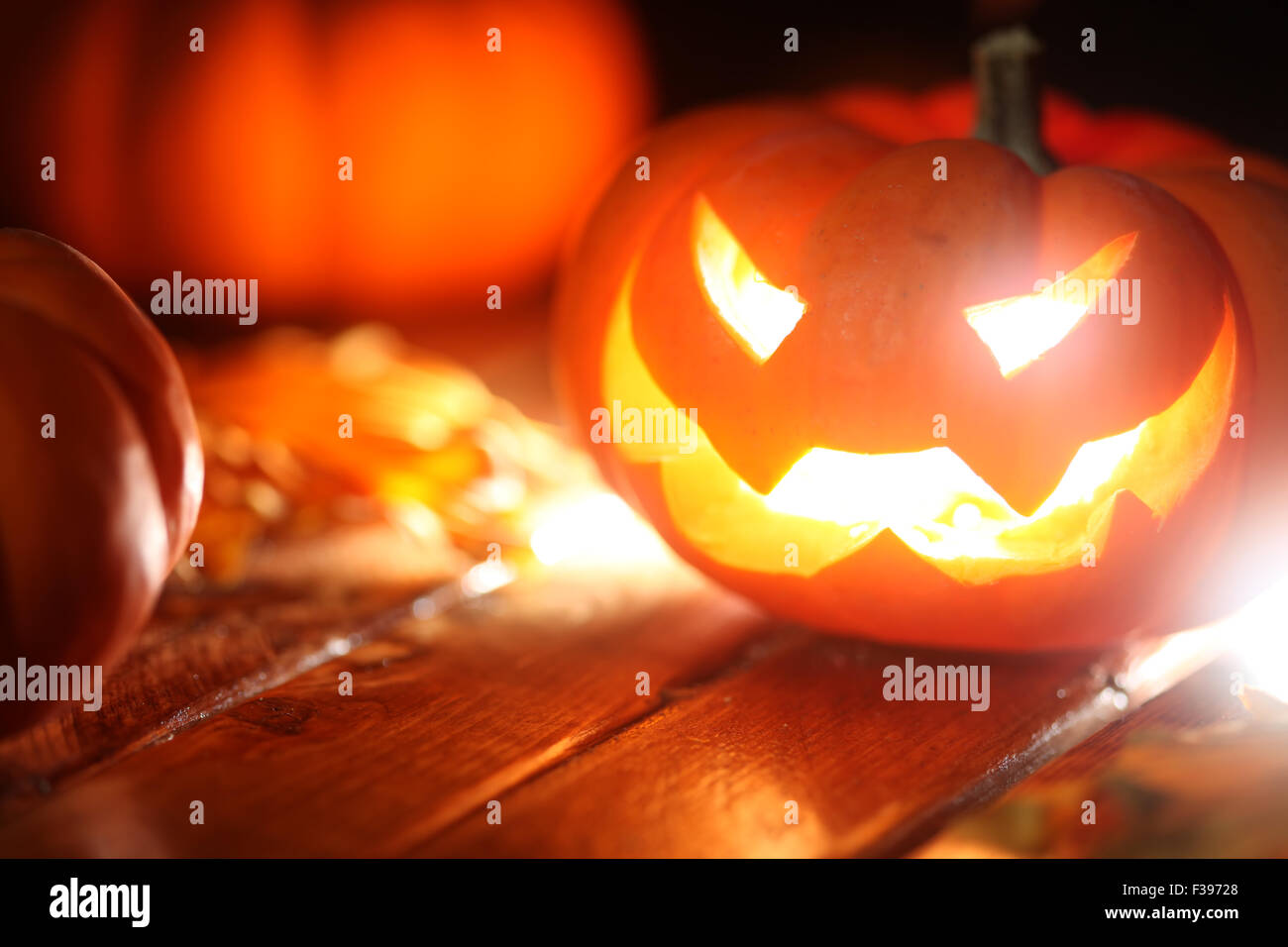 Halloween Jack o' Lantern-Hintergrund Stockfoto