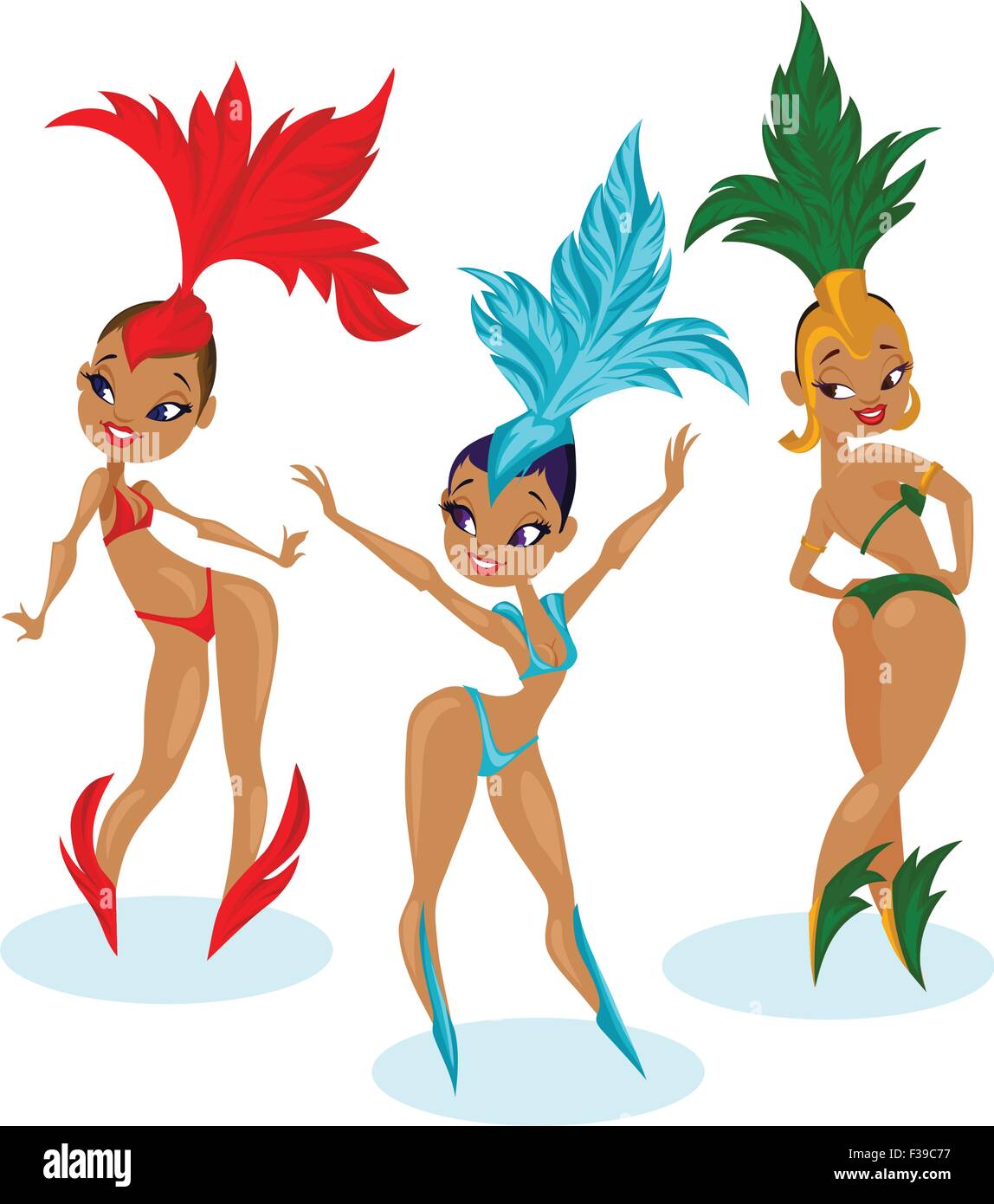 Niedliche Cartoon-Design tanzen Samba-Königin Stock Vektor