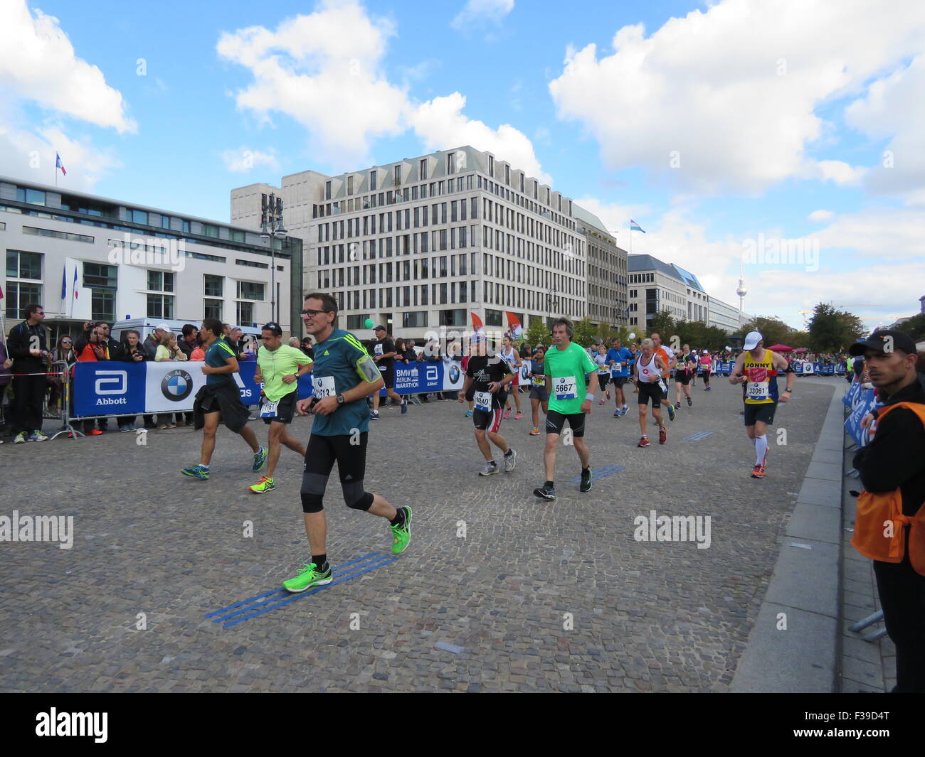 BMW Berlin Marathon 2015 Athleten laufen Stockfoto