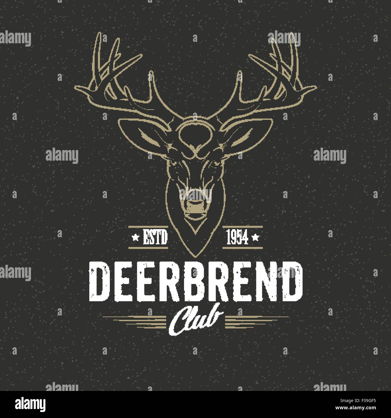 Hirsch Kopf Gestaltungselement im Vintage-Stil. Vektor-Illustration. Stock Vektor