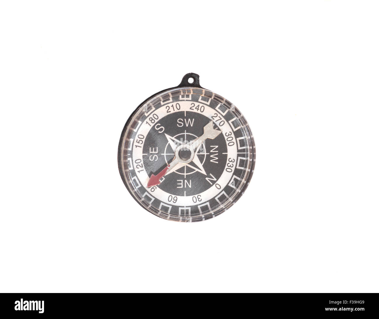 Kompass isoliert auf weißem Hintergrund Stockfoto
