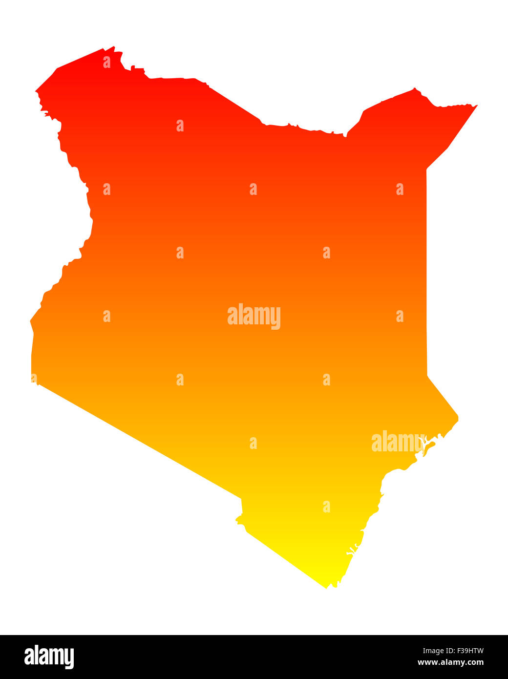 Karte von Kenia Stockfoto