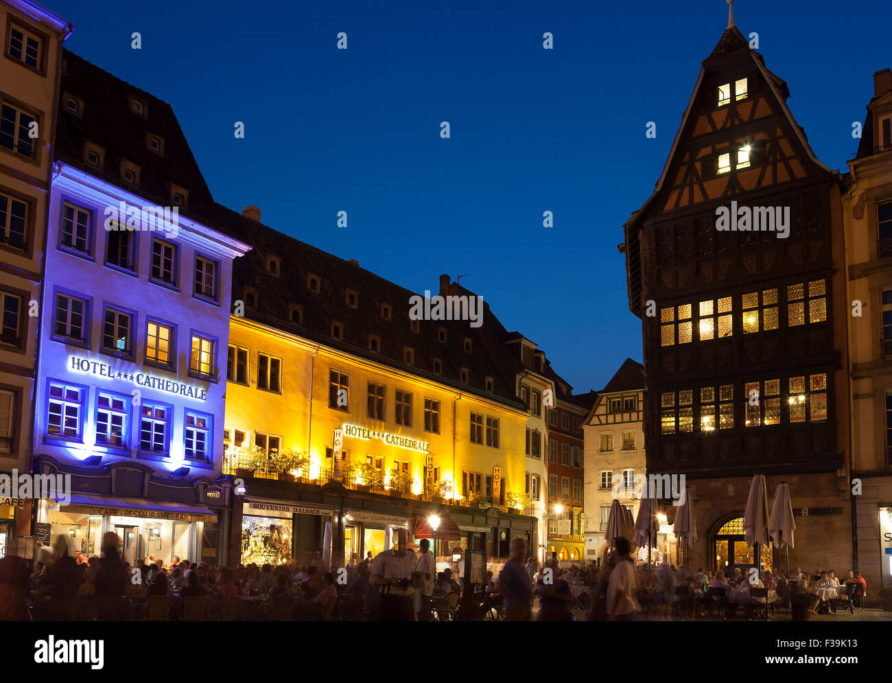 Platz der Kathedrale, Straßburg, Bas-Rhin, Elsass, Frankreich Stockfoto