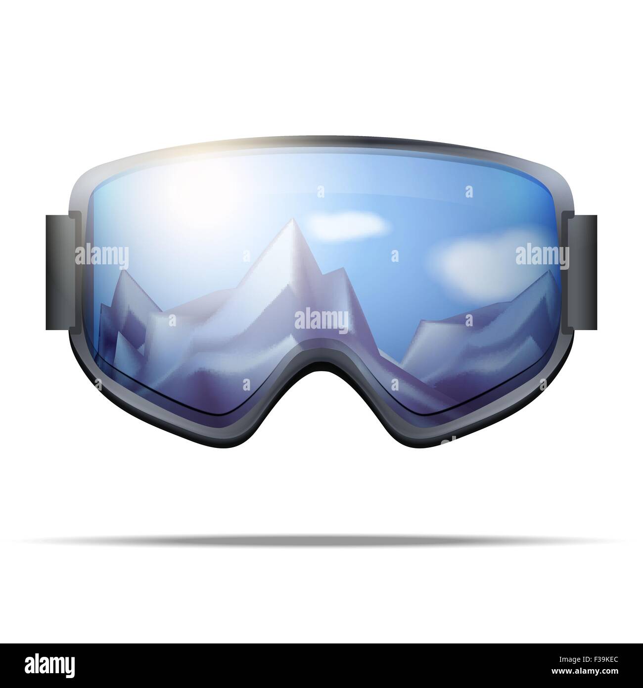 Klassische Snowboard Brille mit großen Glas Stock Vektor