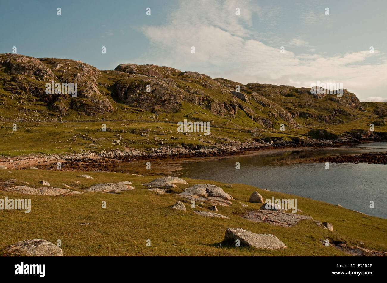 Man Nam Meallan am Oldshoremore Stockfoto