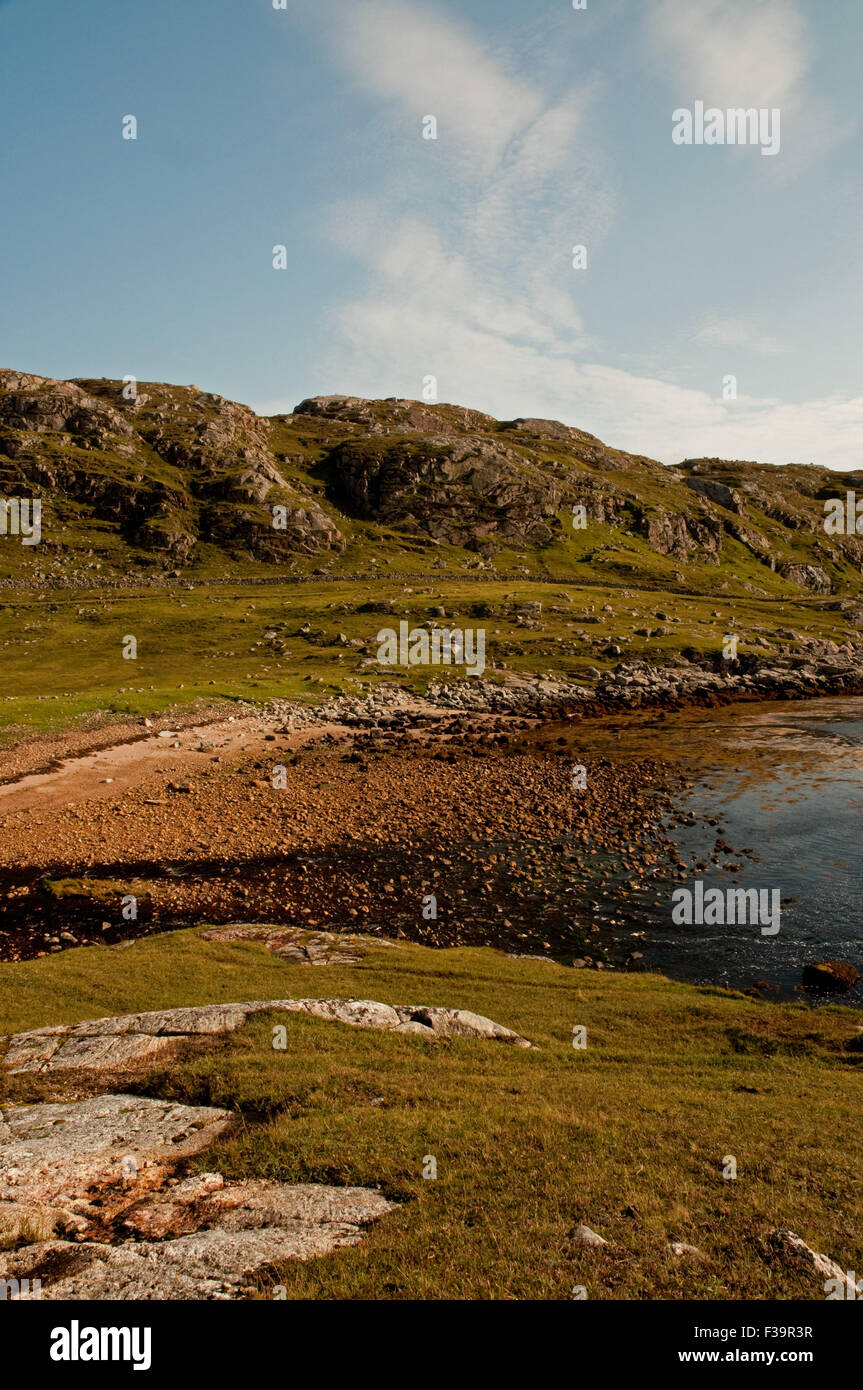 Man Nam Meallan am Oldshoremore Stockfoto