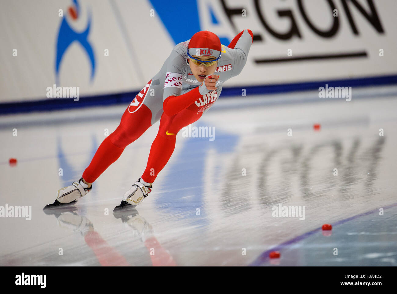 ESSENT ISU Weltmeisterschaften einzelne Entfernung EISSCHNELLLAUF, RICHMOND OLYMPIC OVAL, BRITISH COLUMBIA, Kanada, März 2009 - Wome Stockfoto