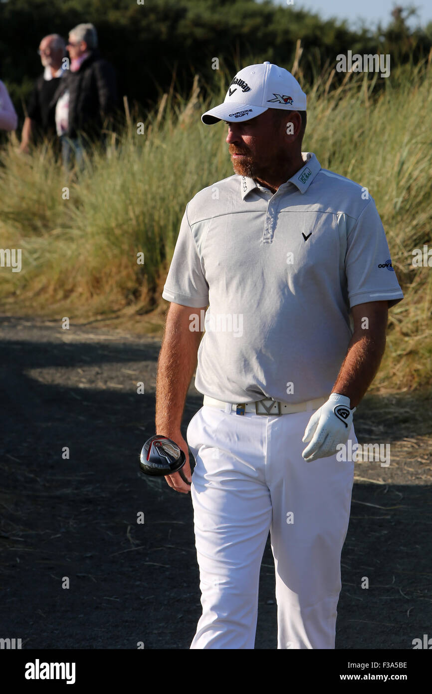 Kingsbarns, Schottland. 2. Oktober 2015. Alfred Dunhill Links Golf, zweite Runde. Thomas Bjorn von Dänemark am 7. Loch Credit: Action Plus Sport Bilder/Alamy Live News Stockfoto