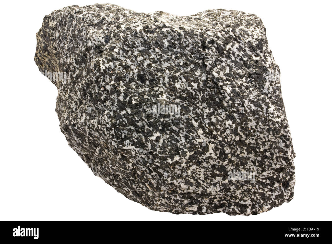 Amphibolit (Hornblenden ist schwarz, weiß ist Plagioklas) Stockfoto