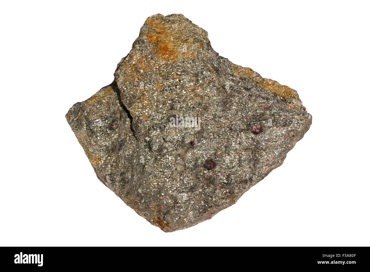 Granat-Glimmerschiefer Stockfoto