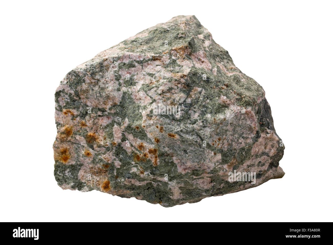 Skarnartiges (Tremolit und Feldspat sind die wichtigsten Mineralien) Stockfoto