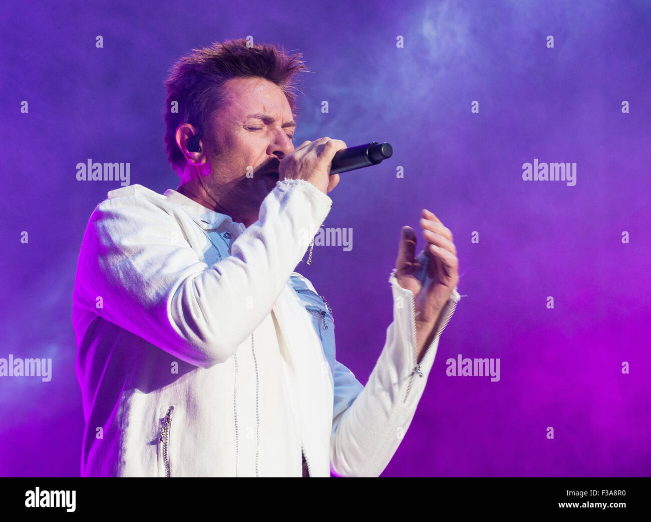 Musiker Simon LeBon von Duran Duran führt auf der Bühne während der 2. Tag des Lebens ist schöne Festival 2015 in Las Vegas Stockfoto