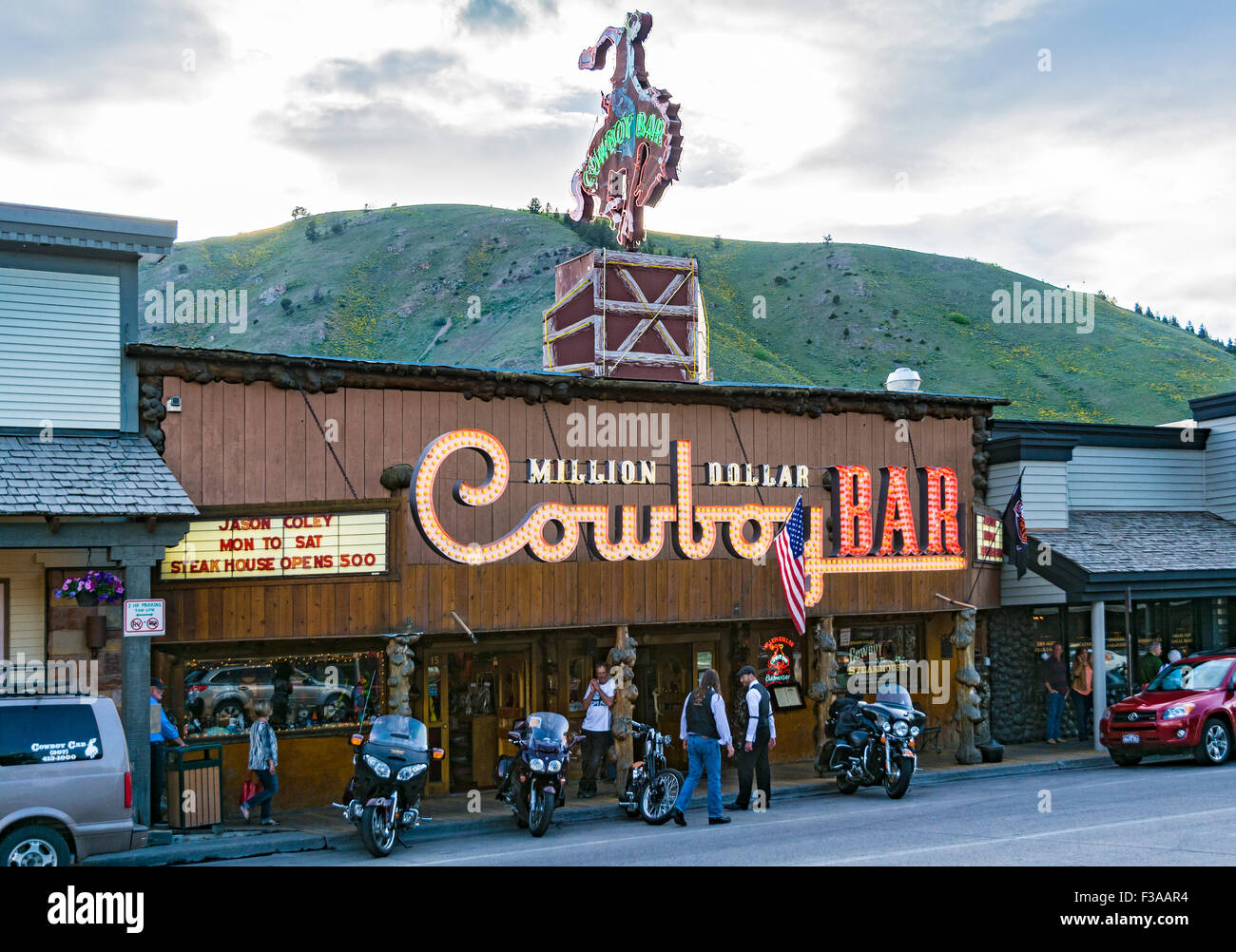 Wyoming, Jackson, Millionen Dollar Cowboy Bar Stockfoto