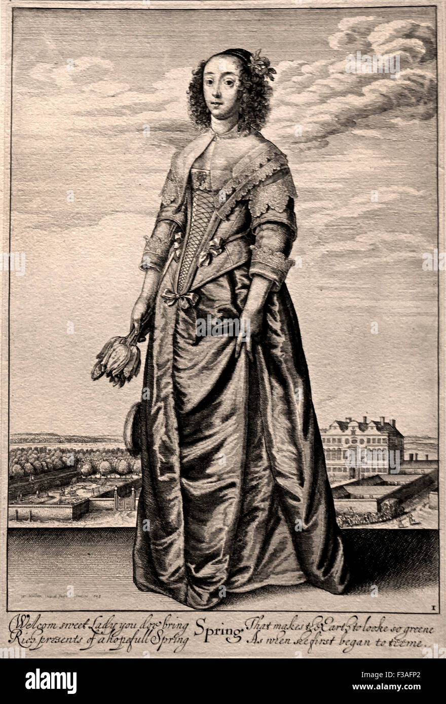 Frühling 1643 Wencelaus Hollar (Václav Hollar) 1607-1677 Prag, Königreich Böhmen, heute Tschechien Stockfoto
