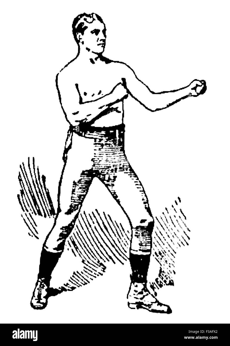 Oldtimer Zeitung Porträt des irisch-amerikanischen Boxer 'Bali' Jack Dempsey (1862-1895) - bewertet oft als eines der größten zerstoßen für zerstoßen Kämpfer in der Geschichte. Dempsey (richtiger Name John Edward Kelly) kam aus Irland als Kind in New York und arbeitete in einer Lauf-Fabrik, bevor er sich seine Hand zu Ringen und Boxen im Jahre 1883. Er stieg zum amerikanischen und World Champion im Mittelgewicht und seinen Ruf als unschlagbare brachte ihm den Spitznamen "Unikat", wie er galt ohne gleichen. Stockfoto