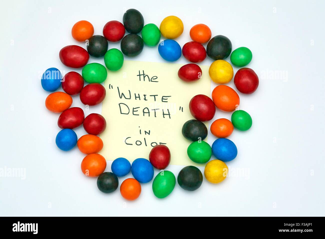 Generische farbige Candy Kugeln hohen Zuckergehalt der weiße Tod in Farbe Stockfoto