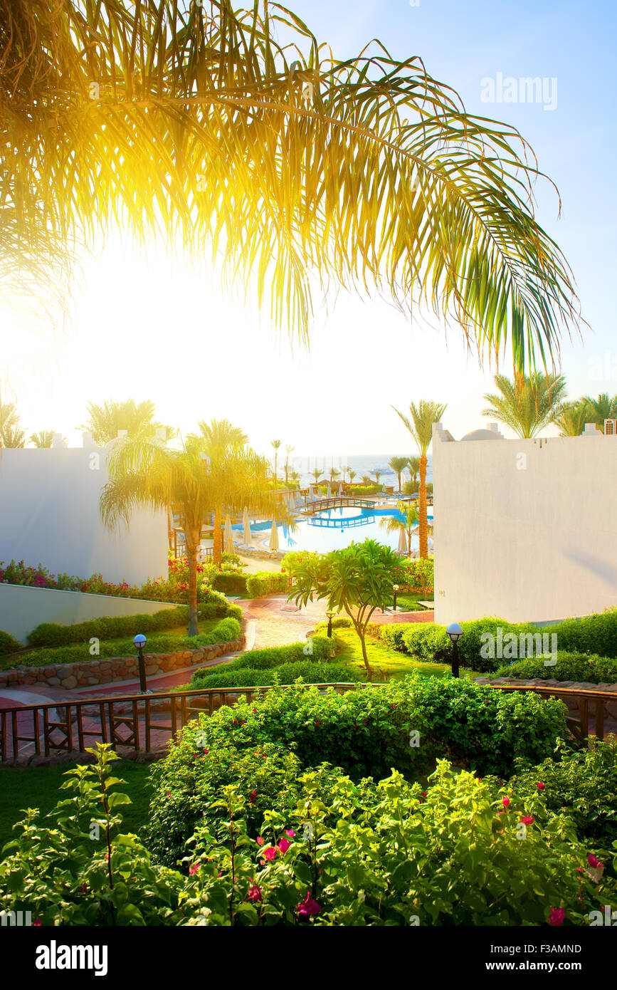 Schöne Landschaft im Hotel Ägypten Stockfoto