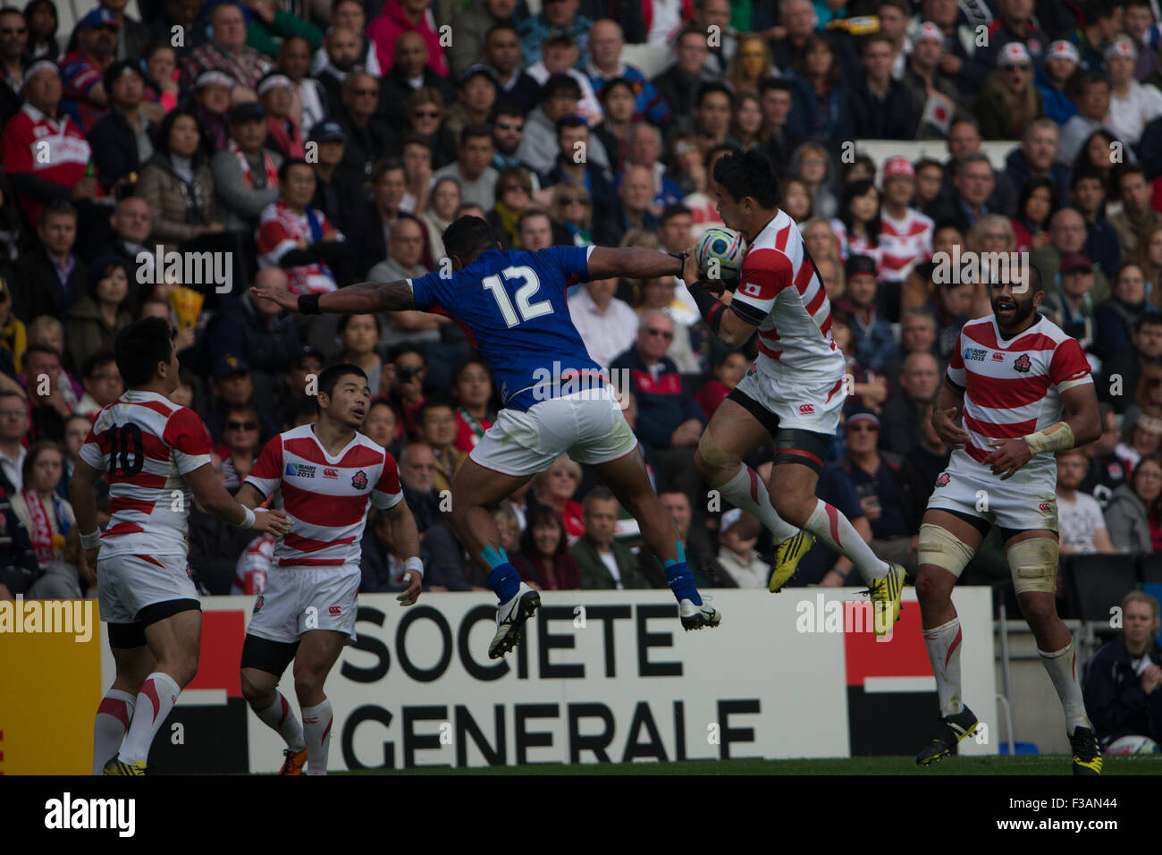 Stadion MK, Milton Keynes, UK. 3. Oktober 2015. Rugby WM 2015 Spiel 24 - Samoa V Japan. Bildnachweis: Chris Yates/Alamy Live-Nachrichten Stockfoto