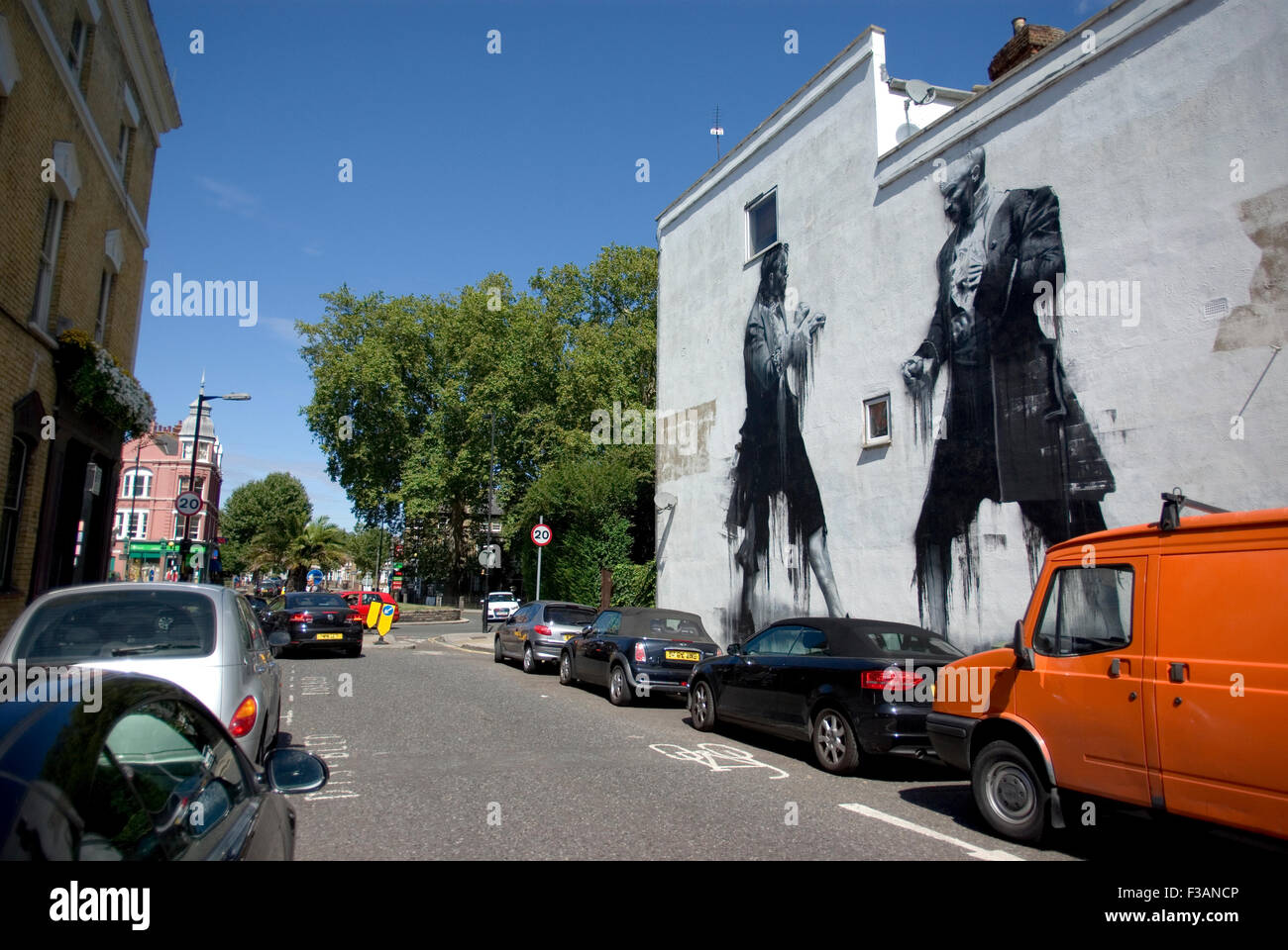 Wandgemälde von Connor Harrington, East Dulwich, London Stockfoto