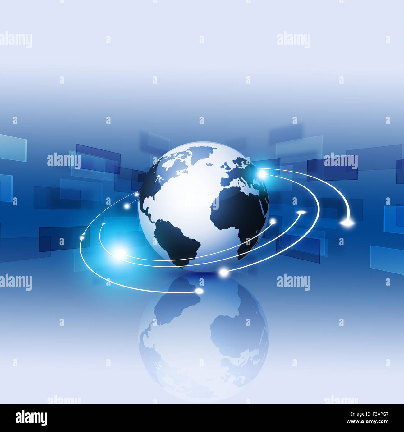 abstrakte digitale Internet-Technologie Verbindungen Konzept blauen Hintergrund Stockfoto