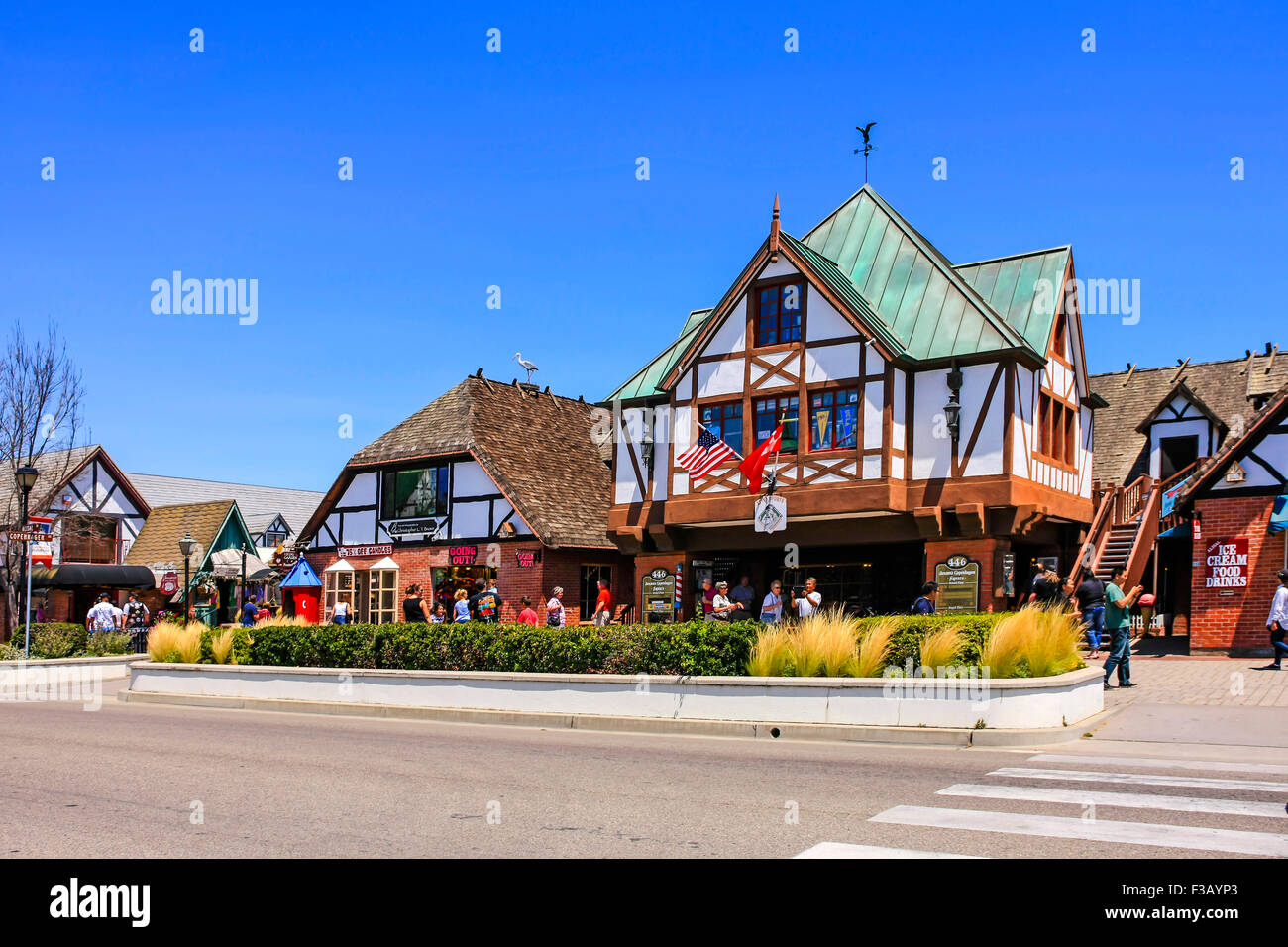 Johannsen Platz in der Dänisch-Stil Dorf Solvang in Santa Ynez Valley in Kalifornien Stockfoto