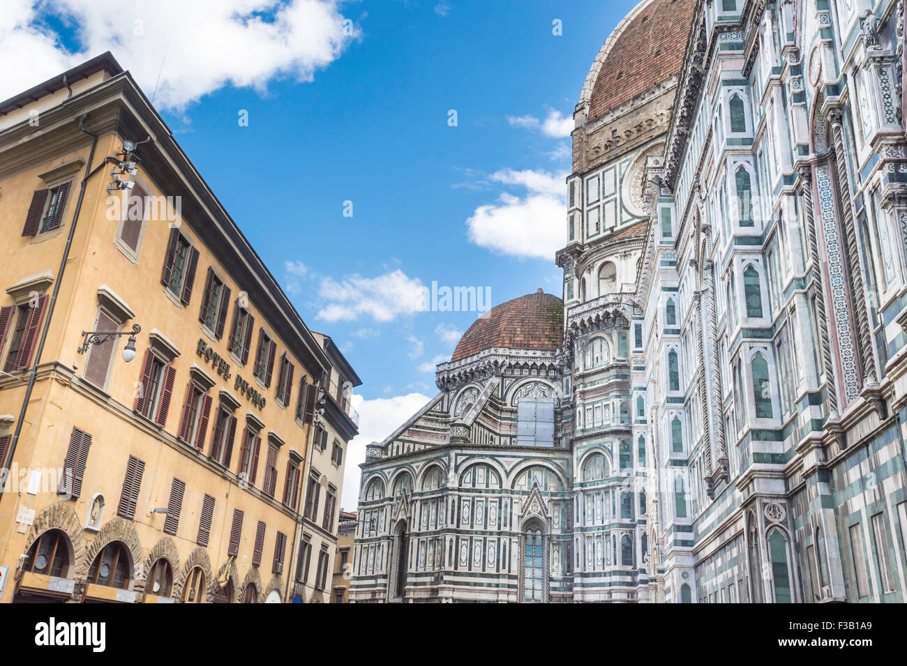 Nordfassade des Doms, Kuppel der Basilika di Santa Maria del Flore, Il Duomo di Firenze, Florenz, Italien Stockfoto