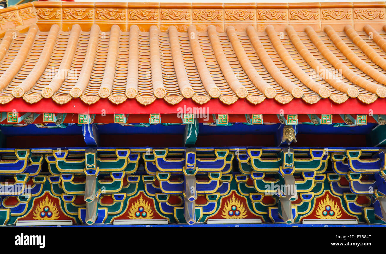 Traditionellen chinesischen Stil Tempel am Wat Leng-Noei-Yi in Nonthaburi, Thailand Stockfoto