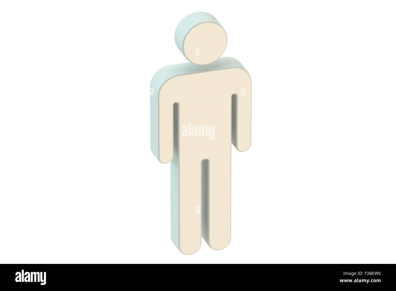 3D weißer Mann stehend Pose isoliert auf weißem Hintergrund Stockfoto
