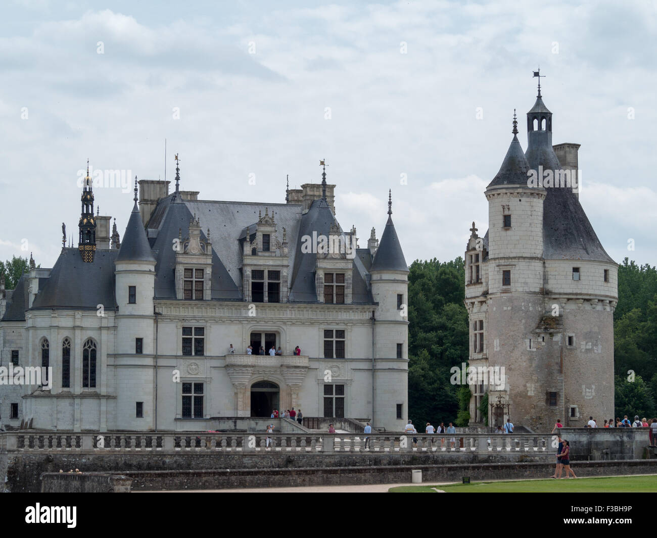 Chateau de Chenonceaux mit Turm Stockfoto