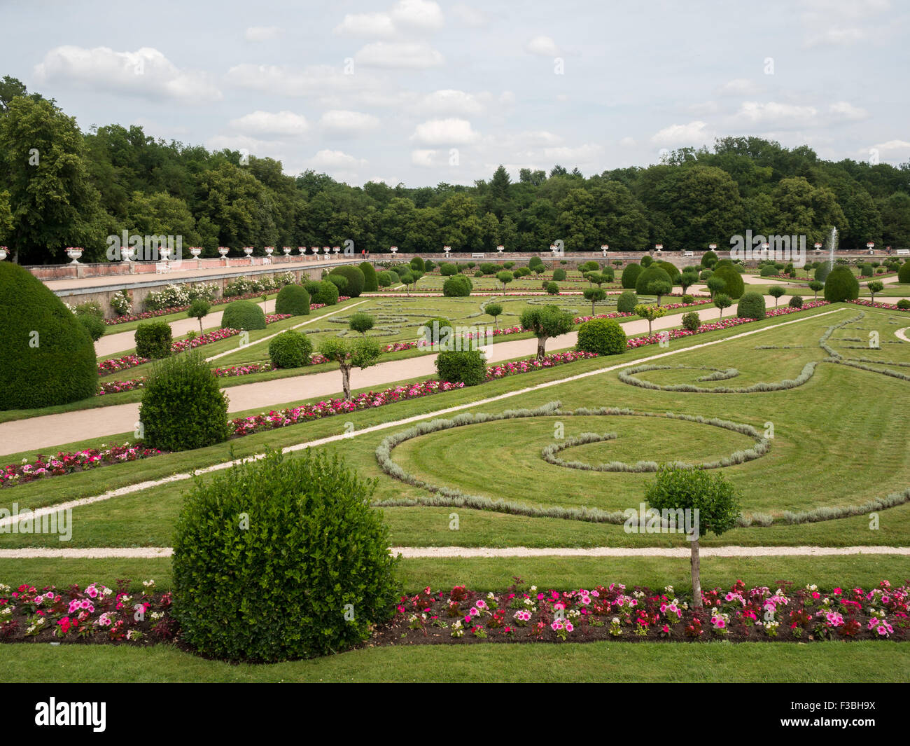 Gärten des Chateau de Chenonceaux Stockfoto