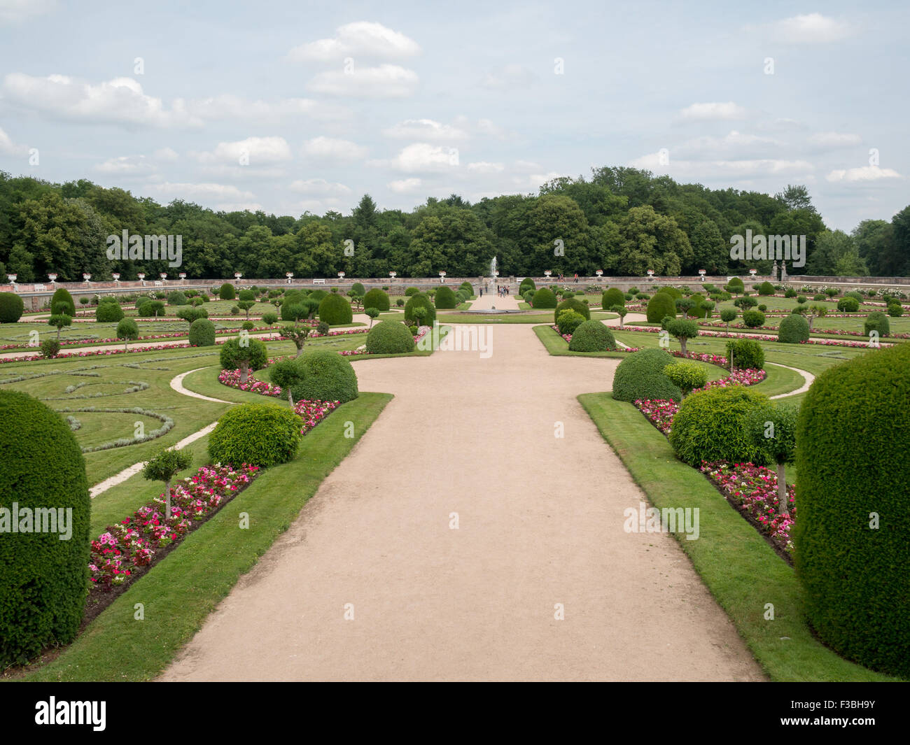 Gärten des Chateau de Chenonceaux Stockfoto