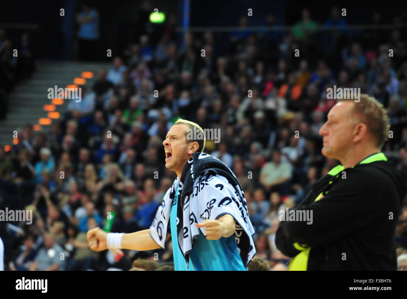 HSV Handball vs. THSV Eisenach (37: 23), Hamburg, Deutschland. Nur zur redaktionellen Verwendung. Stockfoto