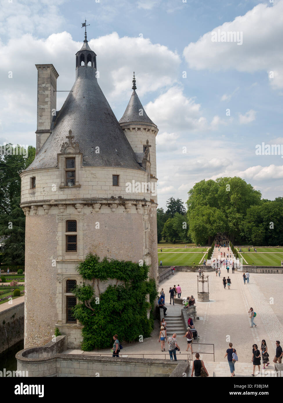 Turm Chateau de Chenonceaux Stockfoto