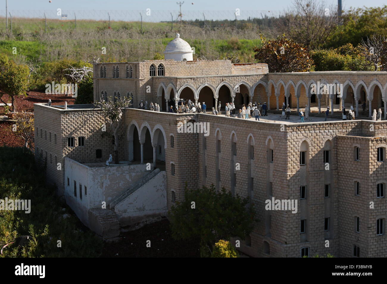 Jerusalem-Architektur an Mini-Israel, Mini Israel ist ein Park von verkleinerte Modelle von Sehenswürdigkeiten und Gebäude in Israel, alle Modelle eine Stockfoto