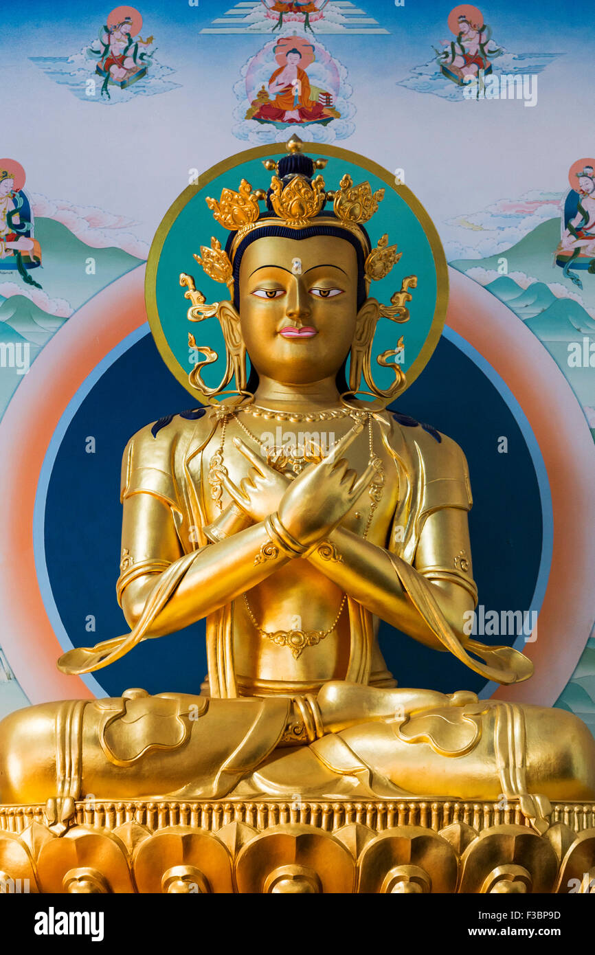 Buddha-Statue buddhistischen Retreat Center Karma Guen Axarquia Malaga Andalusien Spanien Stockfoto
