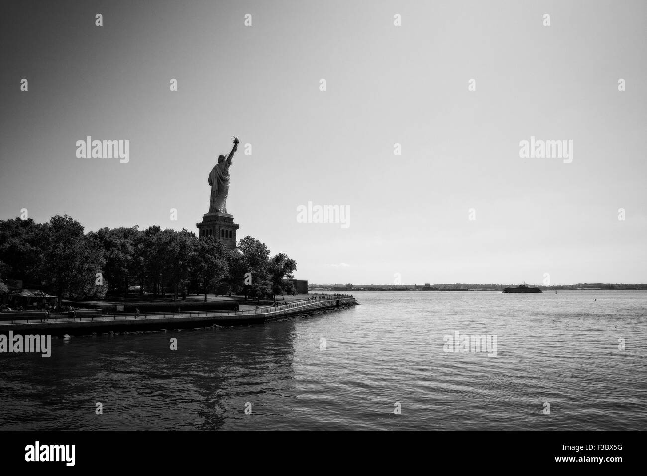 Liberty Island und die Freiheitsstatue, New York Stockfoto