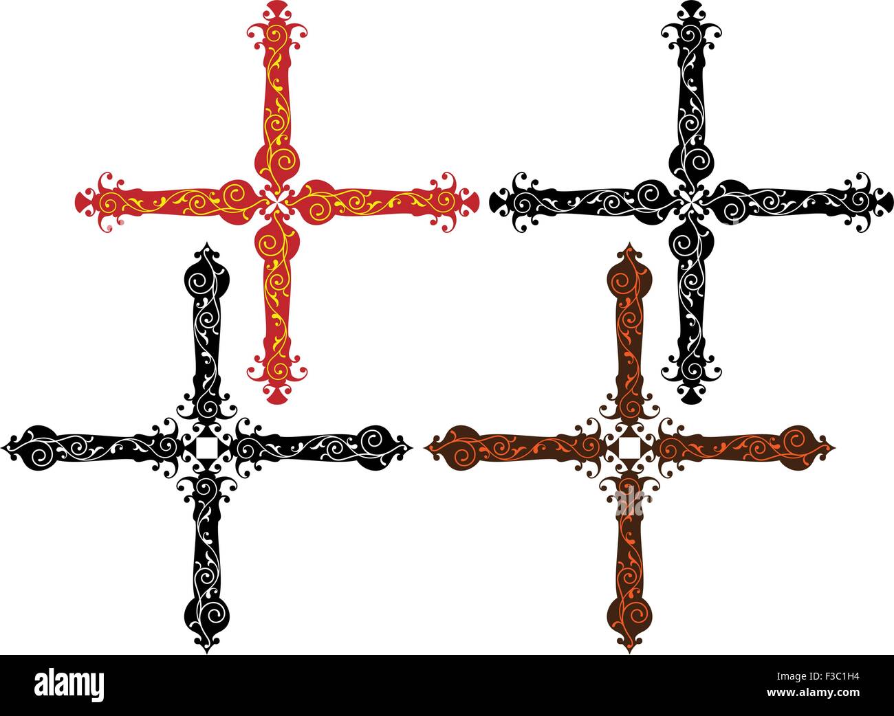 Christian Cross Design Vektorgrafiken Stock Vektor