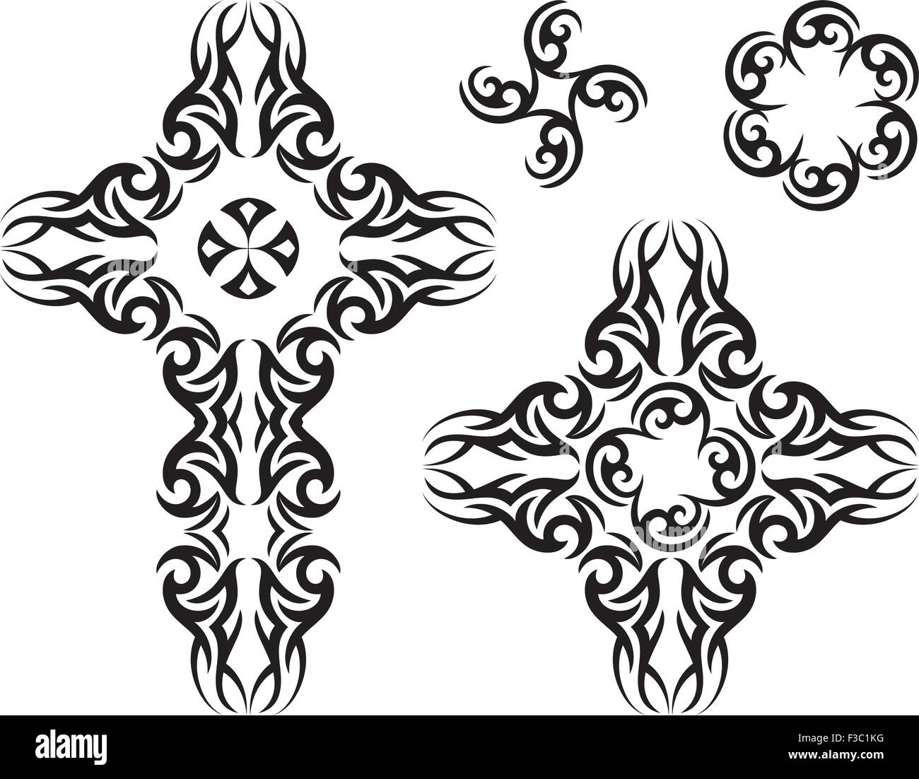 Tattoo-Christian Cross-Vektorgrafiken Stock Vektor