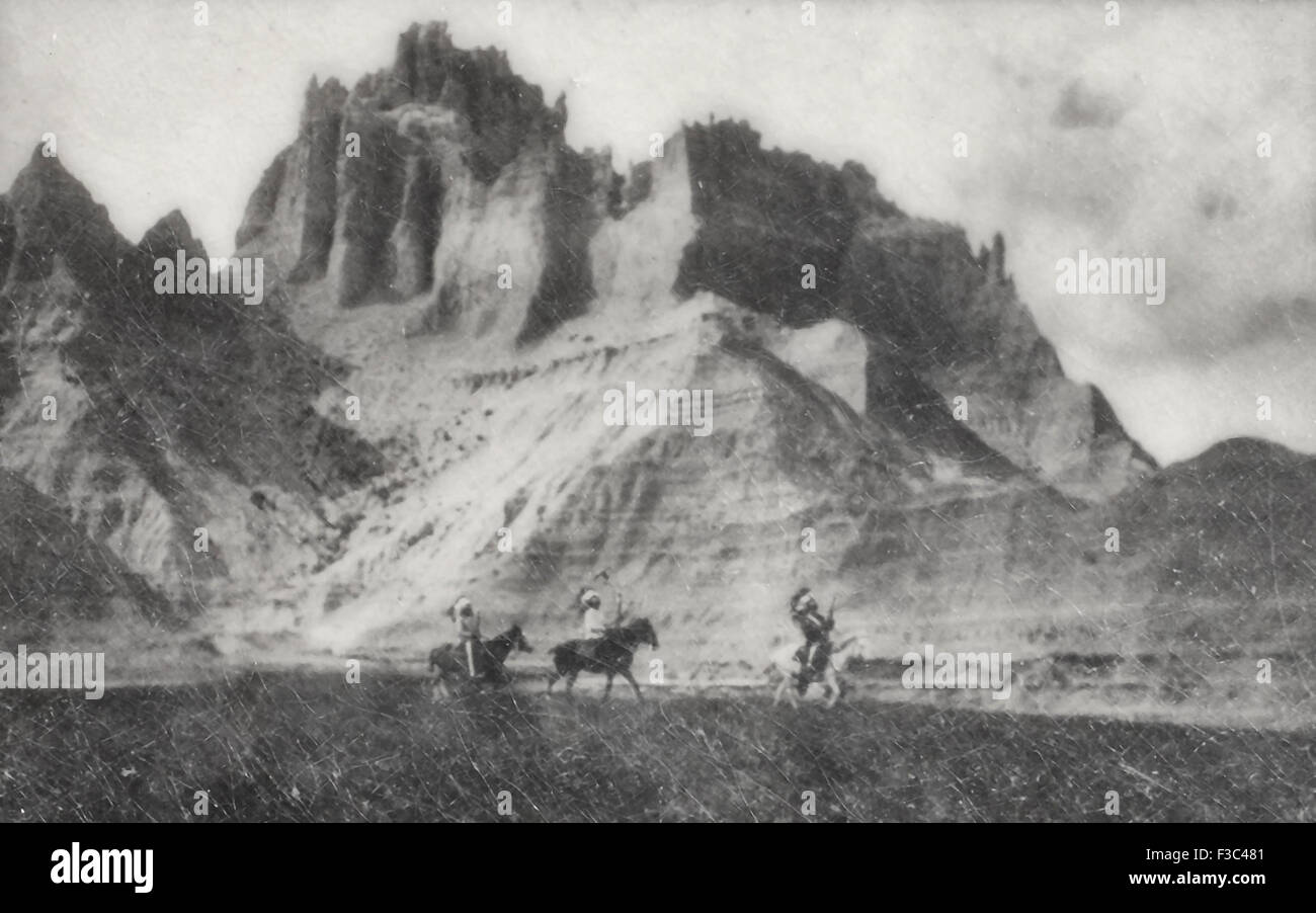 Native Americans in den Badlands 1905 Stockfoto