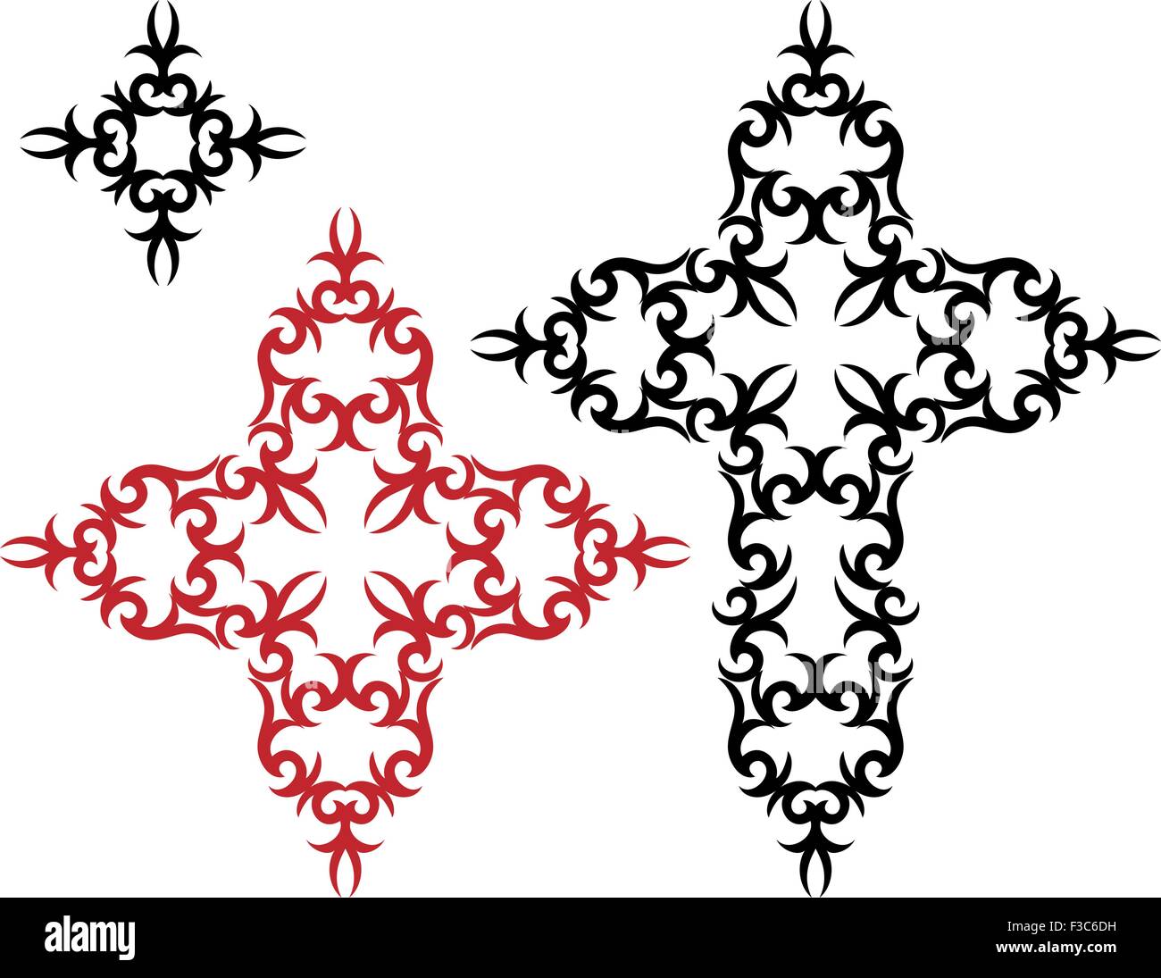 Tattoo-Christian Cross-Vektorgrafiken Stock Vektor