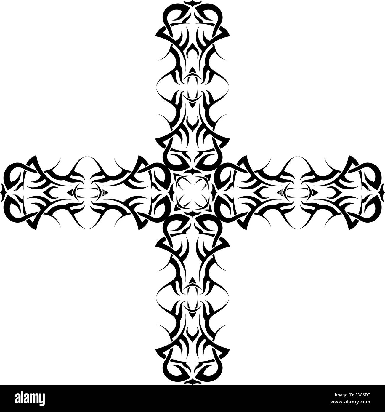 Tattoo-Christian Cross-Vektorgrafiken Stock Vektor