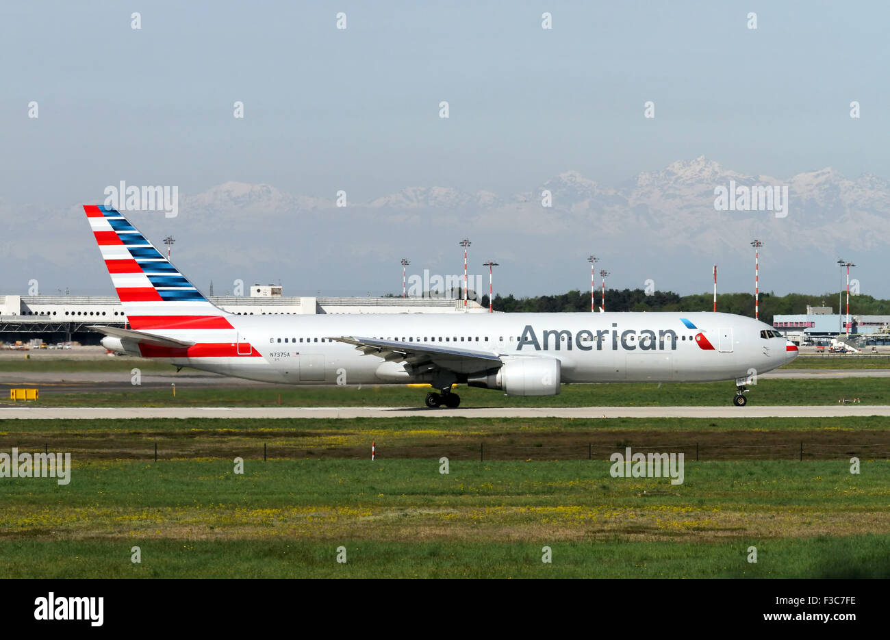 American Airlines Boeing 767-323. Fotografiert am Flughafen Linate, Mailand, Italien Stockfoto