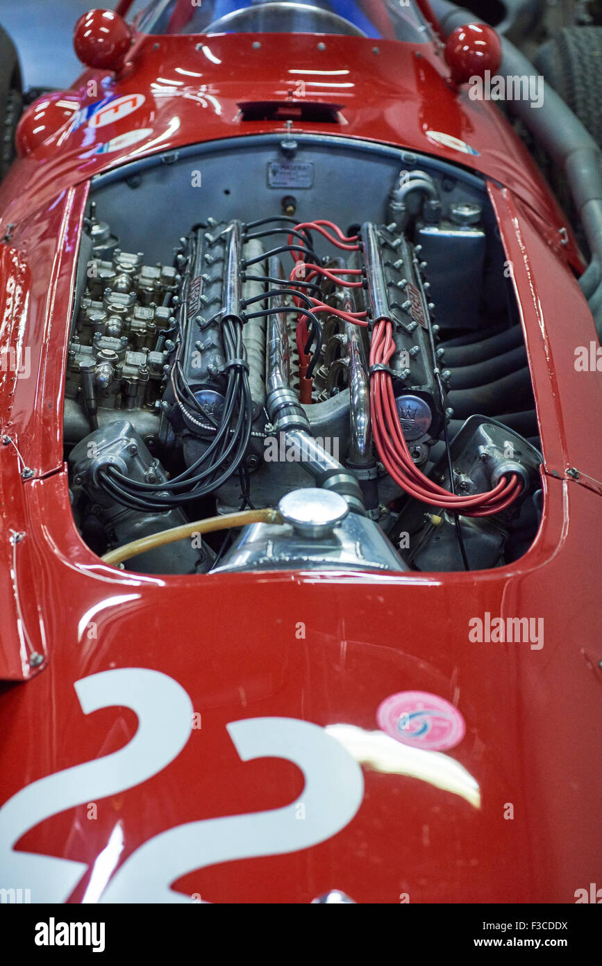 Motor von einem Maserati 250F CM7, 1958, 43. AvD Oldtimer-Grand-Prix 2015 Nürburgring, Nürburg, Rheinland-Pfalz, Deutschland Stockfoto