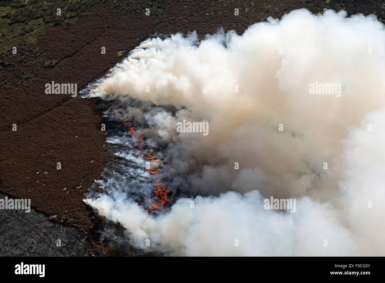 Luftaufnahme von moorland Brände Stockfoto