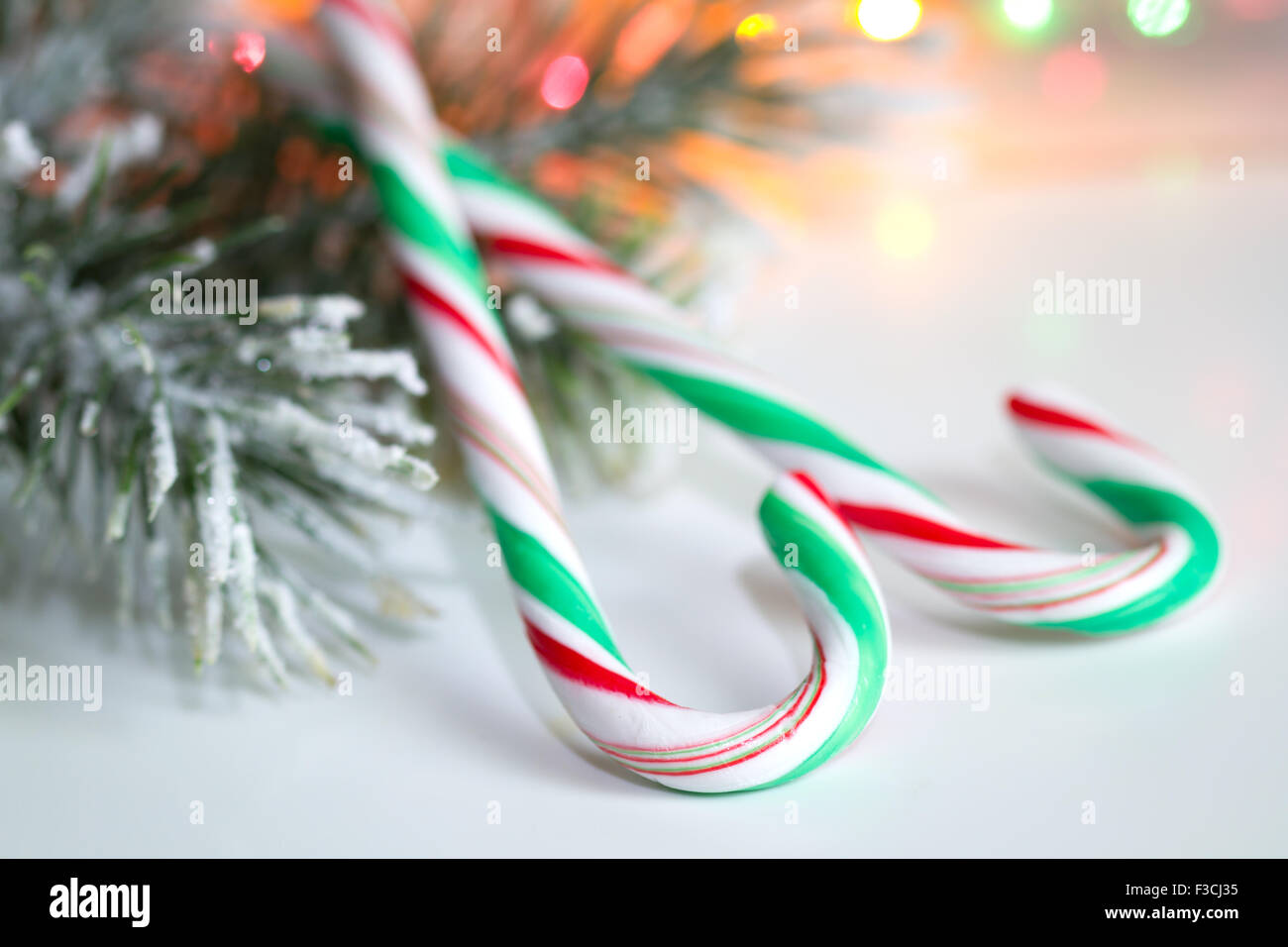 Santa Claus Lollipop Stick auf Weihnachten Hintergrund Konzept Stockfoto