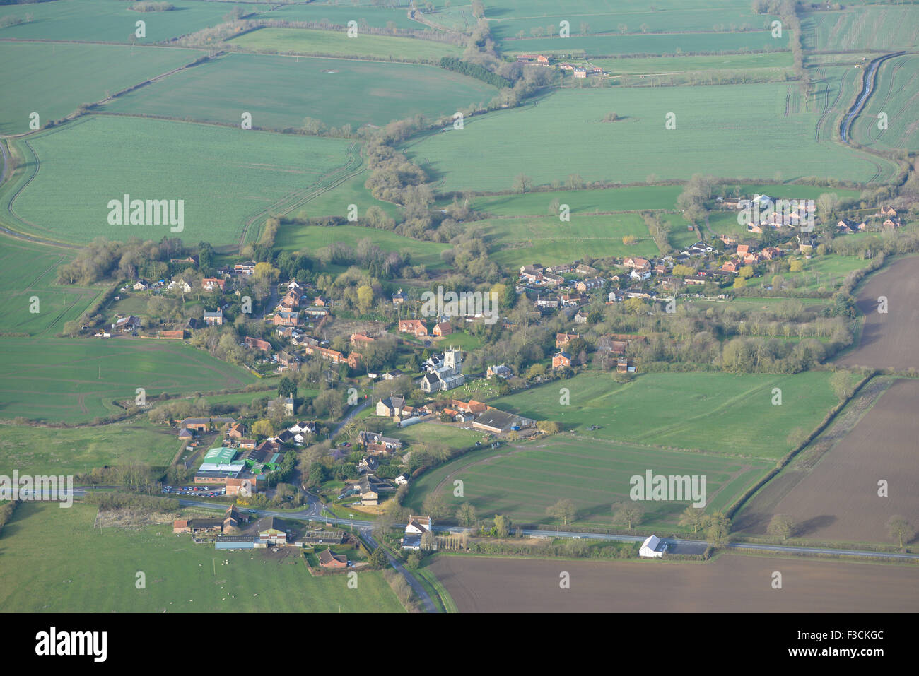 Luftaufnahme des Aslackby, Lincolnshire Stockfoto